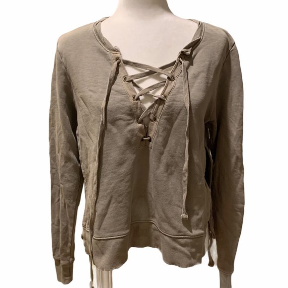 REVOLVE Pam & Gela Sage Side Split Sweatshirt S - Picture 4 of 10